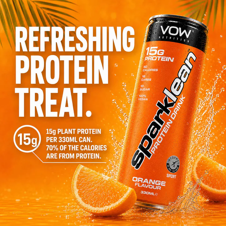 Vow Nutrition Sparklean Protein Drink Orange Flavour 330ml x 4 detail 3