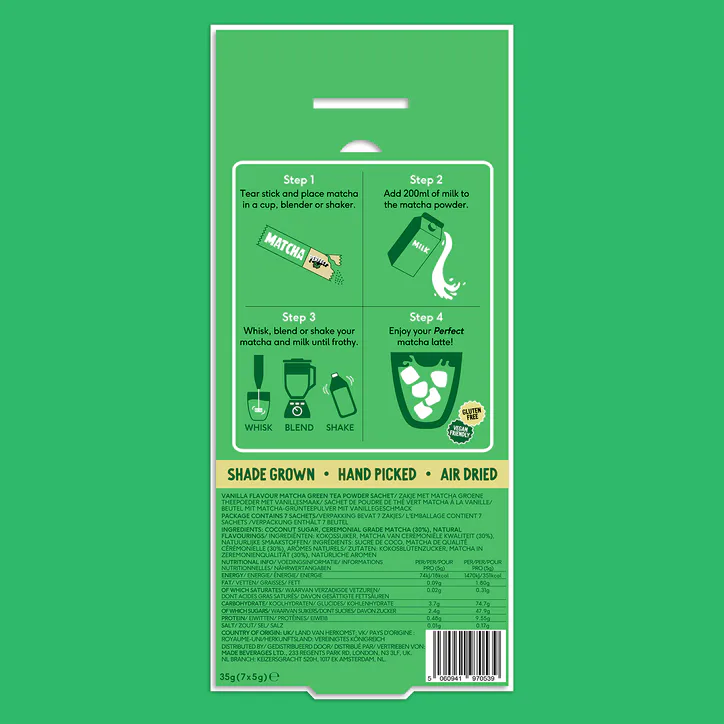 PerfectTed Vanilla Bean Matcha Tea Powder (7-Day Pack) 35g detail 2