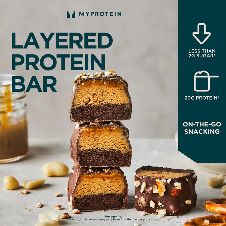 Myprotein Layered Protein Bar Peanut Pretzel 60g detail 2