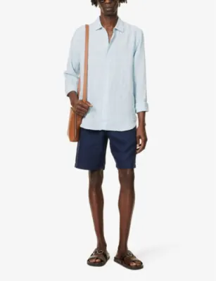 ORLEBAR BROWN Giles long-sleeve regular-fit linen shirt detail 2