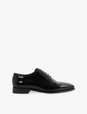 REISS Mead Lace-Up Patent-Leather Shoes - EUR 44 / 10 UK MEN in BLACK – Mens | Smart shoes | Oxford shoes