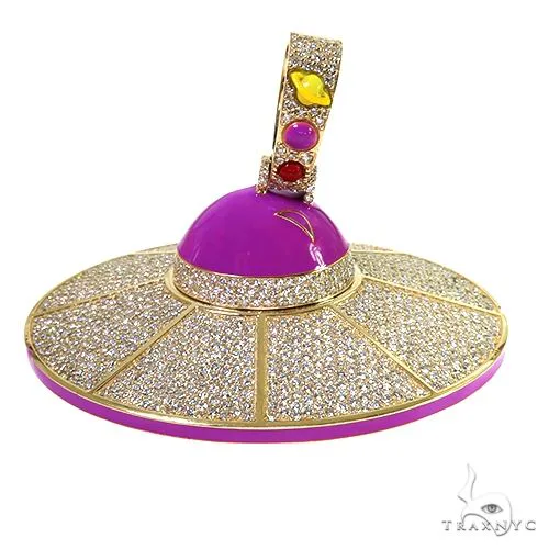 RINA - For Him CUSTOM 3D UFO Glow In The Dark Enamel Pendant 67715 in Rose Gold – Pendant