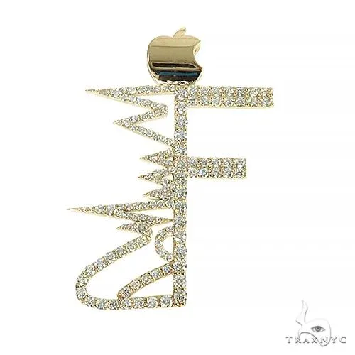 RINA - For Him CUSTOM 14K Gold Diamond Logo 'F' Pendant 66632 in Rose Gold – Pendant