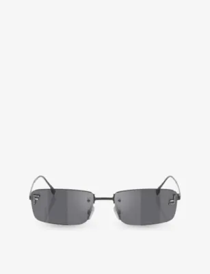 FENDI FE4172US Rectangle-Frame Metal Sunglasses