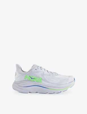 DECKERS HOKA Clifton 10 Mesh Trainers - 7 in ASH GREY NEON GREEN – Mens | Trainers | Lace up trainers