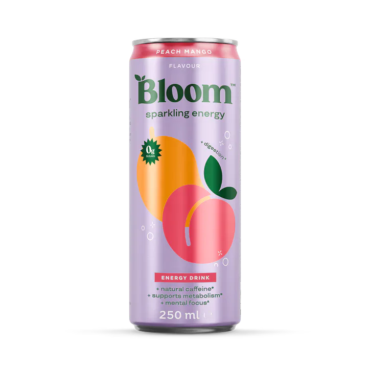 Bloom Sparkling Energy Drink Peach Mango 250 ml