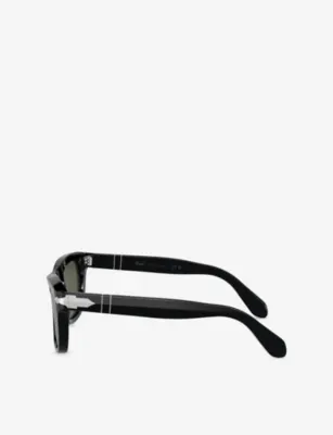 PERSOL PO0086S Pillow-Shape Acetate Sunglasses in BLACK, additional product view 2