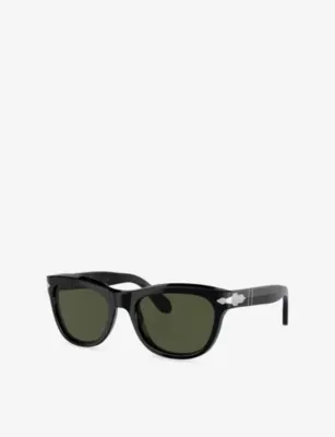 PERSOL PO0086S Pillow-Shape Acetate Sunglasses in BLACK, additional product view 3