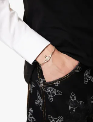 VIVIENNE WESTWOOD Mini Bas Relief Chain silver-tone plated brass bracelet - 24CM detail 2