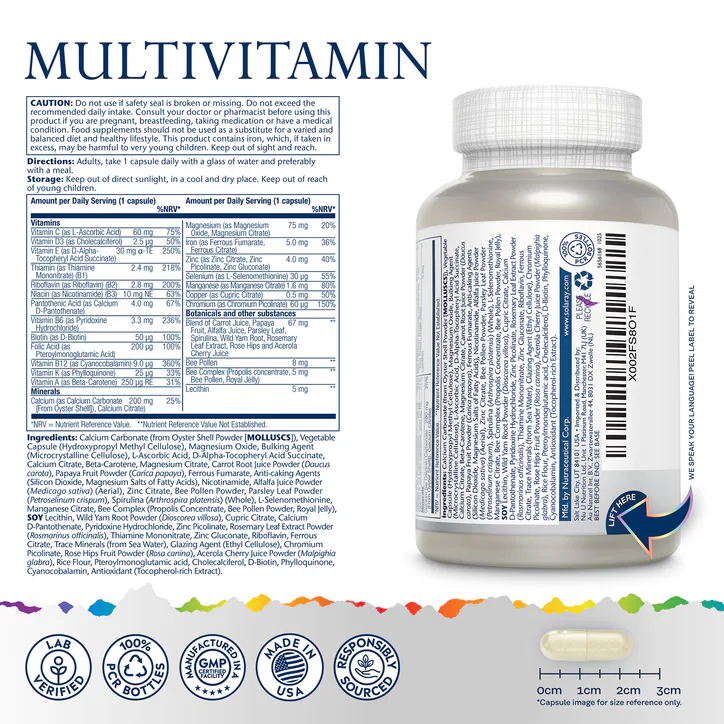 Solaray Multivitamin Spectro 100 Capsules, additional product view 2