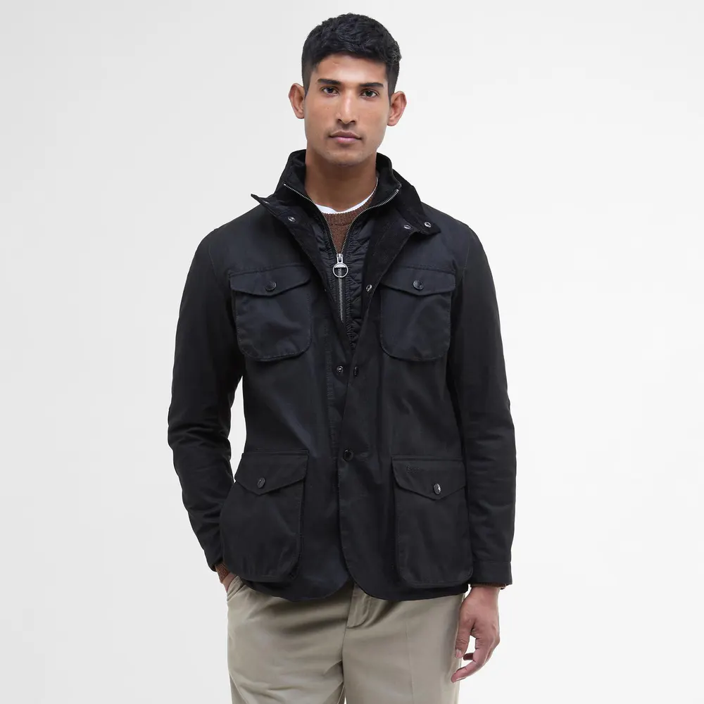 Barbour Men's Ogston Waxed Cotton Quilted Relaxed Fit Wax Jacket detail 2