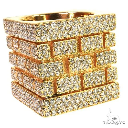 RINA - For Him FACTORY 14K Gold Brick City Diamond Ring 68776 in Rose Gold / 10.5 – Ring