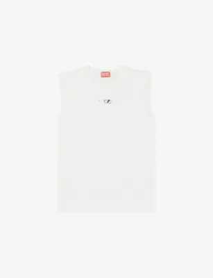 DIESEL T-Bisco-Od Sleeveless Cotton-Jersey Top in 141 – Mens | Tops & t-shirts | T-Shirts | Plain T-Shirts