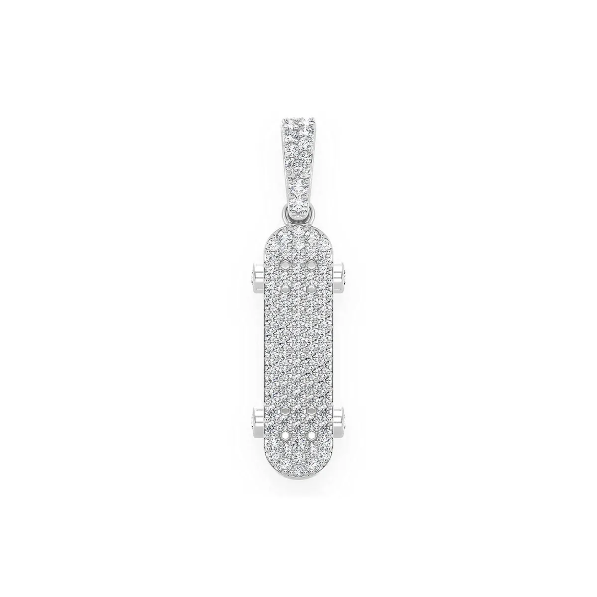 For Him Skateboard Diamond Pendant in White Gold / Natural Diamond – Pendant