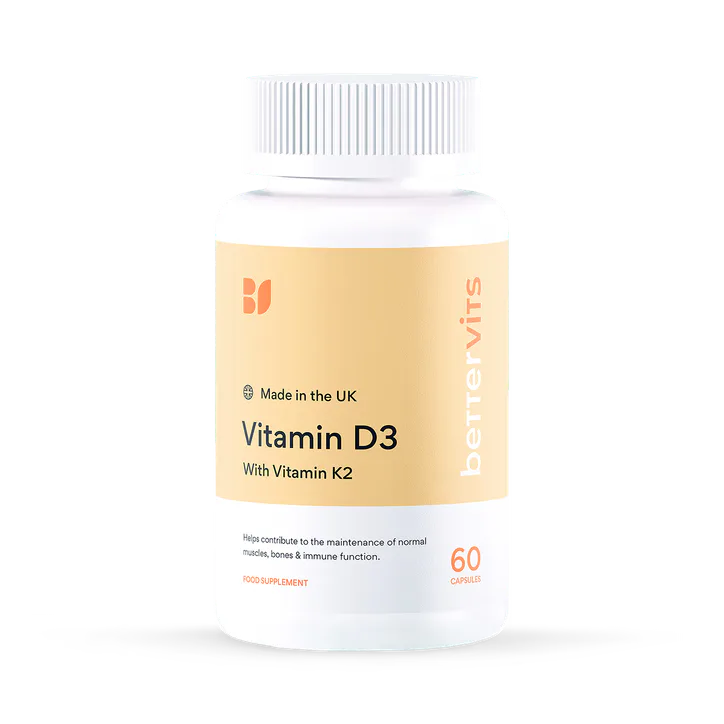 Bettervits Vitamin D3 with Vitamin K2 60 Capsules