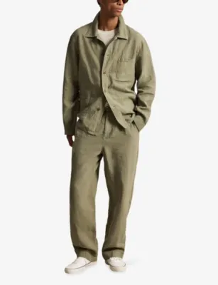 POLO RALPH LAUREN Patch-Pocket Linen Overshirt in SAGE GREEN, additional product view 2