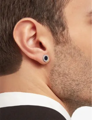 BVLGARI Bvlgari 18ct white-gold and black onyx single stud earring detail 2