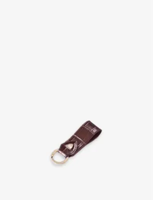 ASPINAL OF LONDON Croc-embossed leather loop keyring