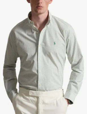 POLO RALPH LAUREN Gingham Logo-Embroidered Cotton Shirt detail 3