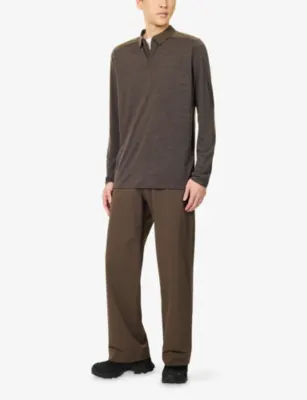 VEILANCE Contrast Frame Polo Wool-Blend Top detail 2