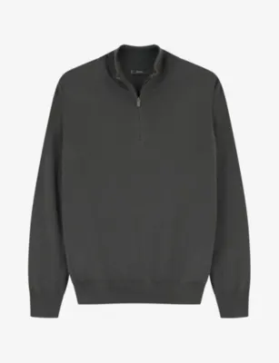 BOGGI MILANO Half-Zip Knitted Merino-Wool Jumper
