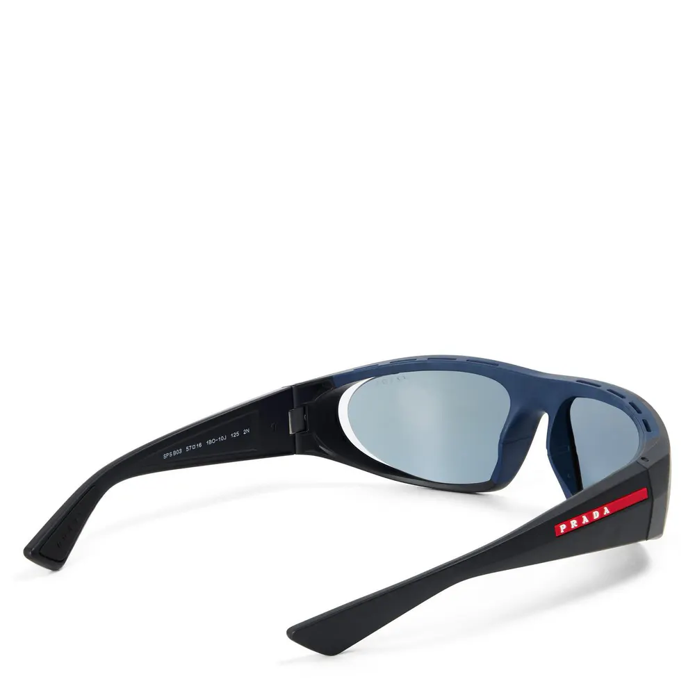 Prada Men's 0PS B03S Wrap Sunglasses detail 2