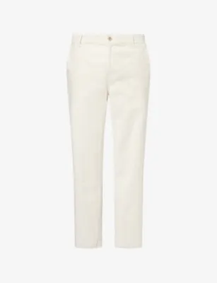 PAIGE Eberton Straight-Leg Cotton Trousers