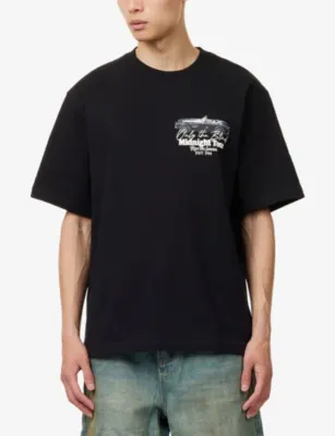 ONLY THE BLIND Midnight Tour Print Cotton T-Shirt detail 3