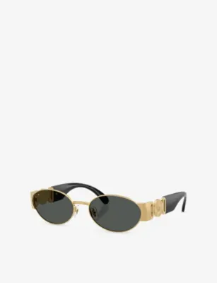 VERSACE VE2299 Oval-Frame Metal Sunglasses detail 3