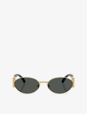 VERSACE VE2299 Oval-Frame Metal Sunglasses