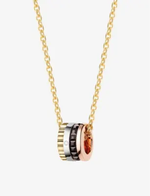 BOUCHERON Quatre Classique 18ct yellow-, white- and rose-gold and 0.003ct brilliant-cut diamond chain necklace detail 2