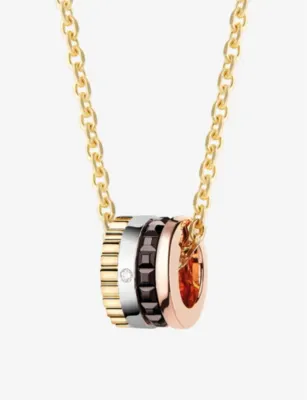 BOUCHERON Quatre Classique 18ct yellow-, white- and rose-gold and 0.003ct brilliant-cut diamond chain necklace detail 3