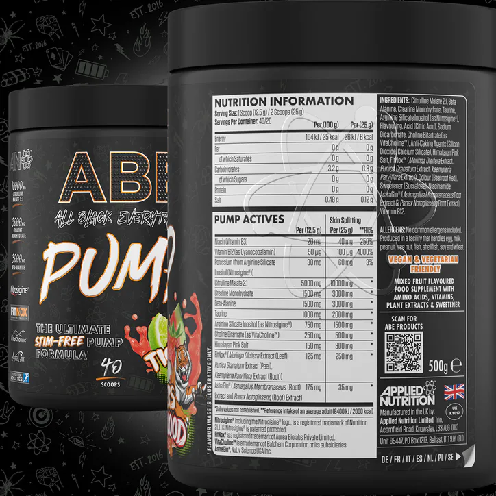 Applied Nutrition ABE Pump Pre Workout Powder Tigers Blood 500g, additional product view 2