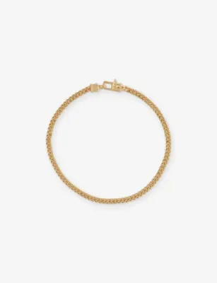 TOM WOOD Curb M 18ct Gold-Plated 925 Sterling Silver Bracelet - 7.7in