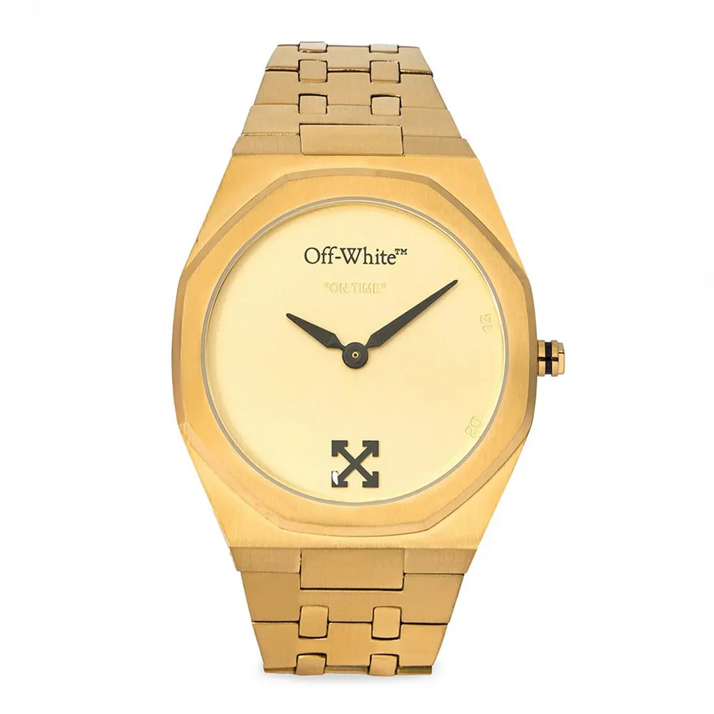 Off White On Time Watch in Champagne Gold – Accessories