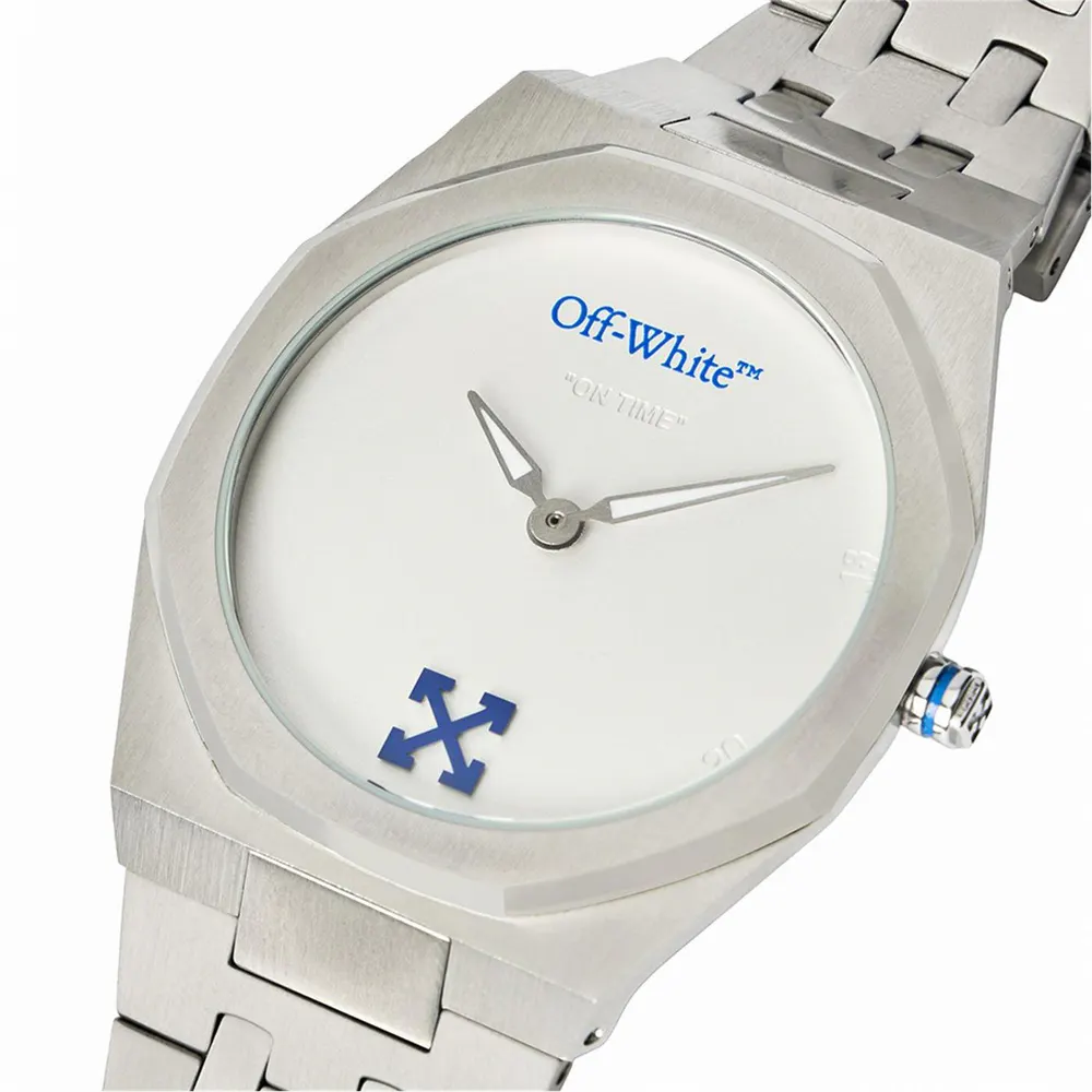 Off White On Time Watch in Blue/Silver, additional product view 2
