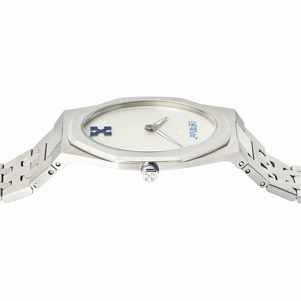 Off White On Time Watch in Blue/Silver, additional product view 3