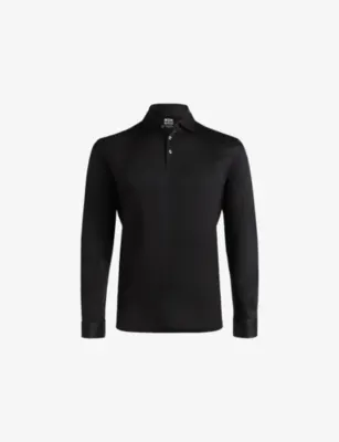 BOGGI MILANO Long-Sleeve Supima-Cotton Polo Shirt