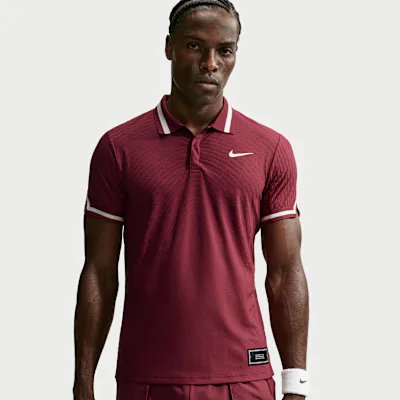 Nike NikeCourt Slam Men's Aero-FIT Tennis Polo - Team Red/Pale Ivory