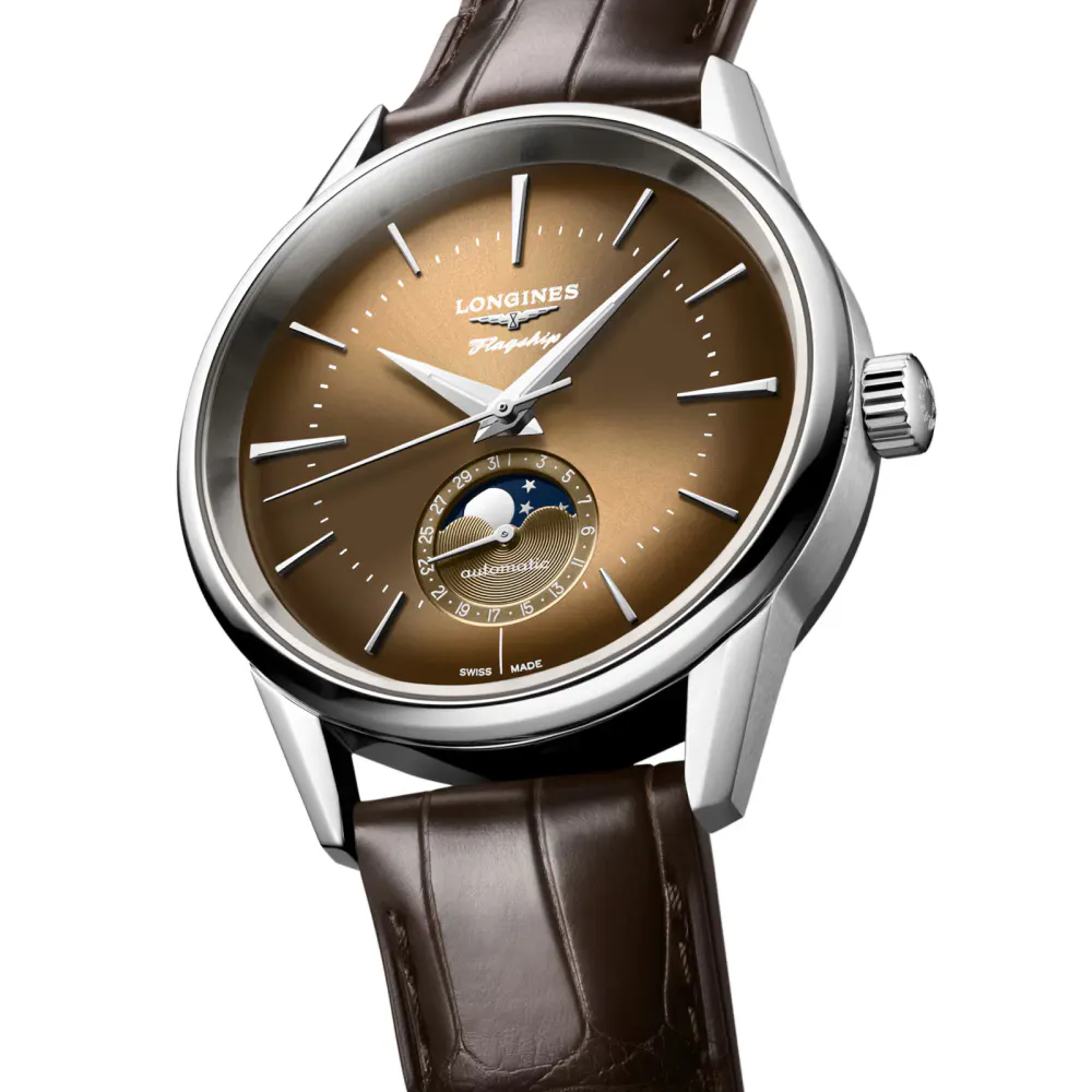 Longines Flagship Heritage Moonphase 38.5mm Mens Watch Brown in Brown, additional product view 2