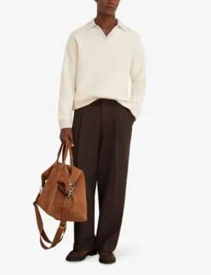 REISS Beaton Open-Collar Cotton-Blend Sweatshirt detail 2