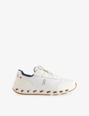 ON The Roger Wildcard Leather and Mesh Trainers - EUR 45.5 / 11.5 UK MEN in White Midnight – Mens | Trainers | Lace up trainers