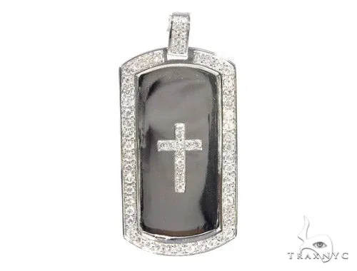 RINA - For Him FACTORY Prong Diamond Cross Crucifix Dog Tag 44894 in Rose Gold – Pendant