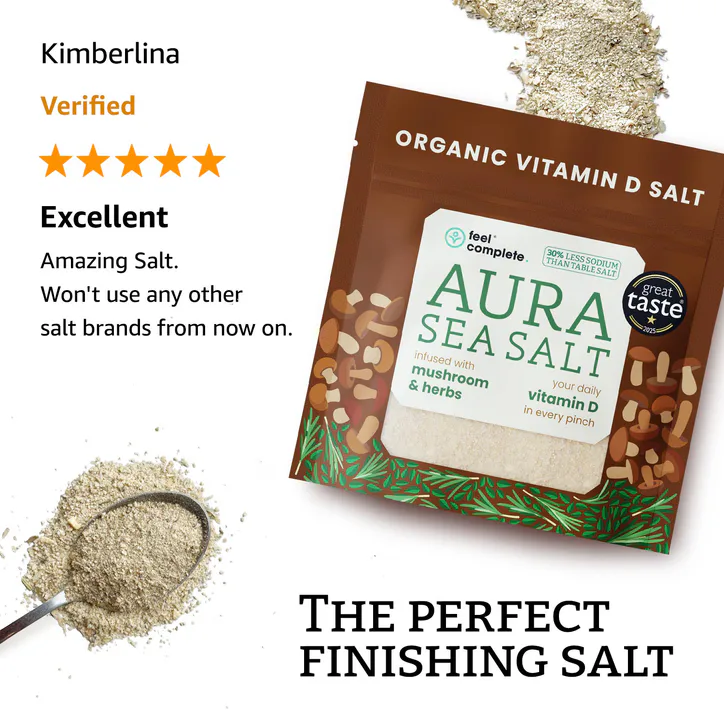Feel Complete Aura Sea Salt - Organic Vitamin D Celtic Salt - Mushroom & Herbs - 80g detail 2