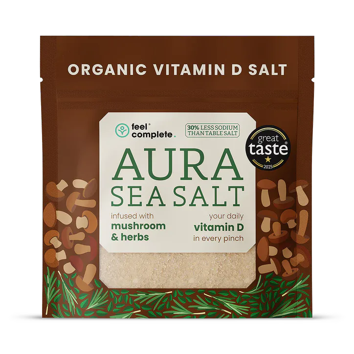 Feel Complete Aura Sea Salt - Organic Vitamin D Celtic Salt - Mushroom & Herbs - 80g