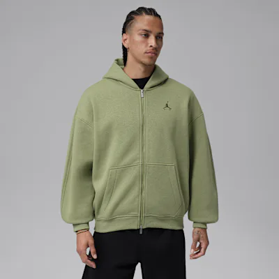 Jordan Brooklyn Men's Oversized Fleece Full-Zip - Alligator/Medium Olive