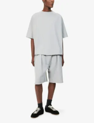 SEVENTH Boxy-Fit Dropped-Shoulder Cotton T-Shirt in CLOUD, additional product view 2