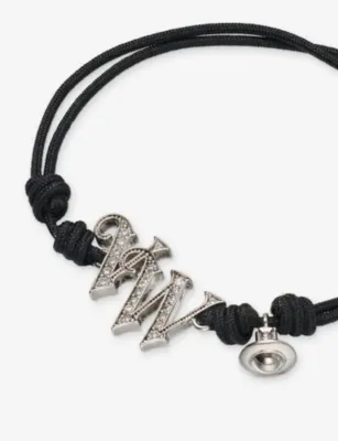 VIVIENNE WESTWOOD VW Logo Brass And Cord Bracelet detail 2