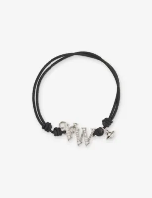VIVIENNE WESTWOOD VW Logo Brass And Cord Bracelet