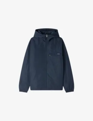 SANDRO Logo-print hooded nylon windbreaker jacket - NAVY BLUE detail 2